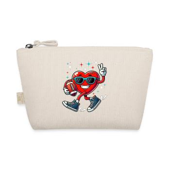 Valentine's Day Football Chucks Heart America Funny - Organic Pouch - nature - Front