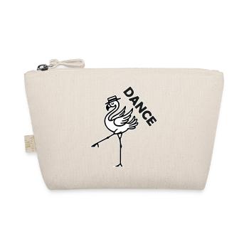 Fancy Flamingo with hat - Dance Design - Organic Pouch - nature - Front