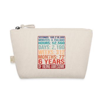6 years old! Birthday gift for 6th birthday - Organic Pouch - nature - Front