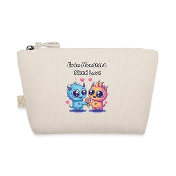 Even Monsters Need Love - Süße Monster - Organic Pouch - nature - Front