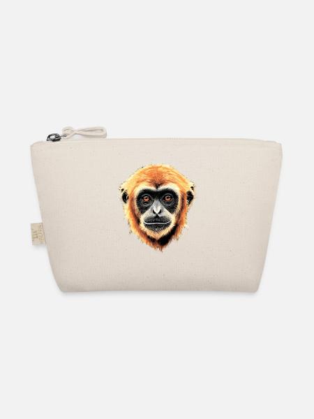 Gibbon Monkey Whitehand Gibbon Monkey Cute Lar Gibbons - Organic Pouch - nature - Front