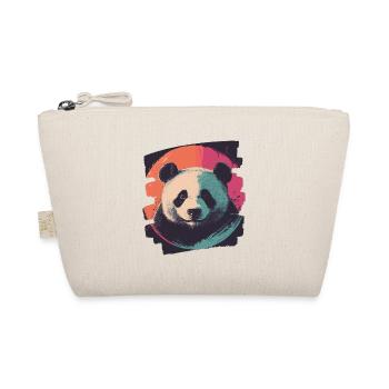 Panda Bear Retro - Organic Pouch - nature - Front