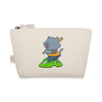 Katze Baseball Baseballschläger - Bio-Täschchen - Natur - Vorne