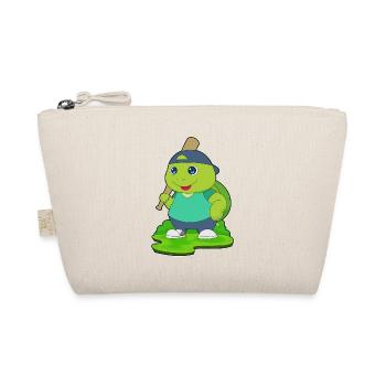 Schildkröte Baseball Baseballschläger - Bio-Täschchen - Natur - Vorne