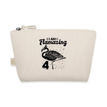 Je suis Flamazing 4 ans - Flamingo Birthday - Trousse biologique - nature - Devant