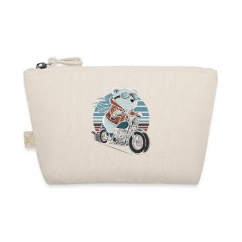 Bär auf Motorrad Abenteuer Retro Stil - Bio-Täschchen - Natur - Vorne