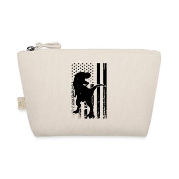 Dinosaur US Flag Dino Silhouette - Bio-Täschchen - Natur - Vorne