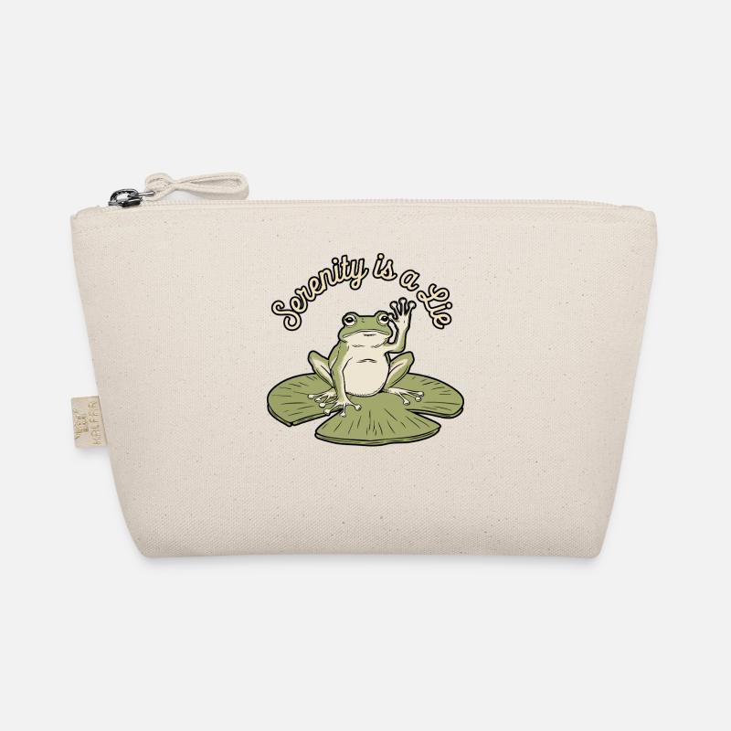 Funny Frog Serenity Is a Lie Humor Lily Pad Organic Pouch