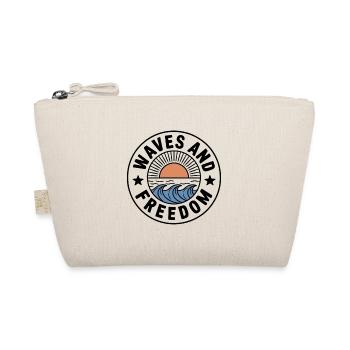 Waves & Freedom | Surfer & Strand Lover - Bio-Täschchen - Natur - Vorne