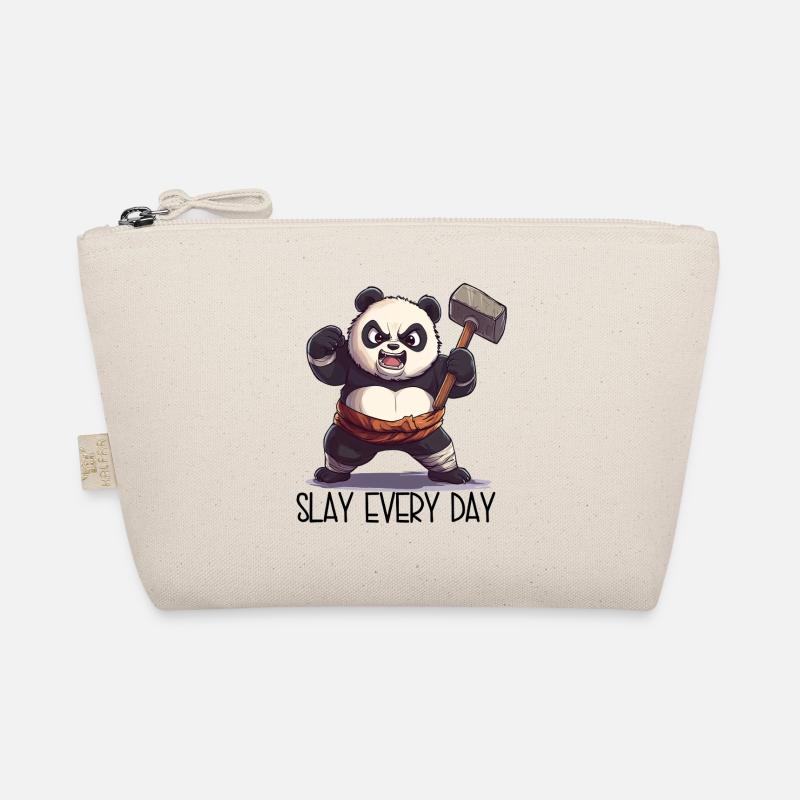 Aggro Panda with Hammer – SLAY EVERY DAY Organic Pouch