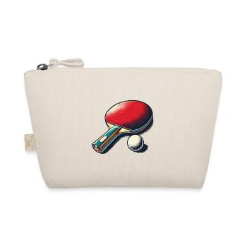 Retro Table Tennis Racket Vintage Style Table Tennis - Organic Pouch - nature - Front