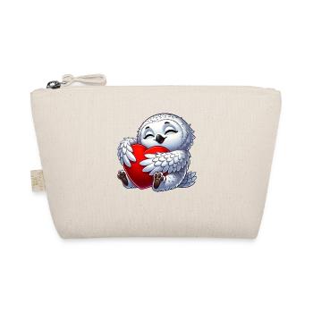 Hibou amoureux Harfang des neiges Coeur Saint-Valentin - Trousse biologique - nature - Devant