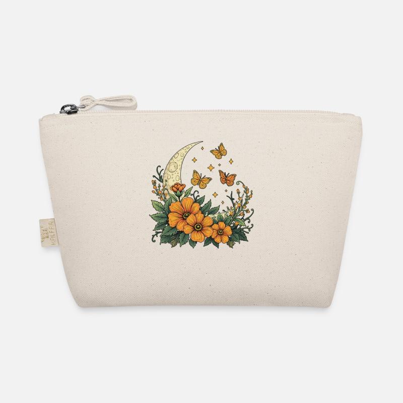 Croissant de lune avec des fleurs et des papillons Trousse biologique