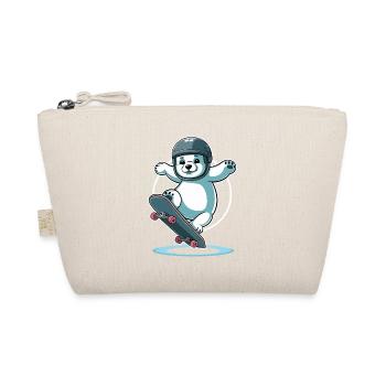 Ours polaire de skateboard avec casque - Trousse biologique - nature - Devant