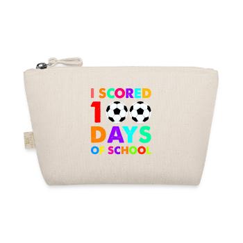 I Scored 100 Days of School - Soccer Design - Bio-Täschchen - Natur - Vorne