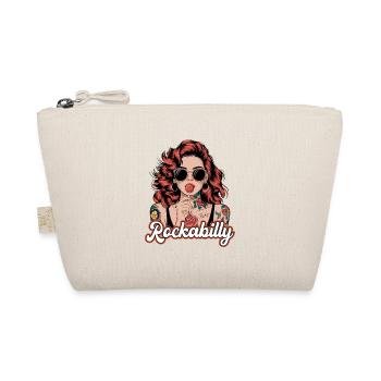 Cool Rockabilly Frau im Syle der 50er - Bio-Täschchen - Natur - Vorne