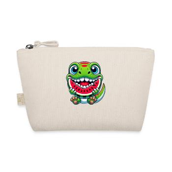 Mignon Dino T-Rex Dessin animé Pastèque Été - Trousse biologique - nature - Devant