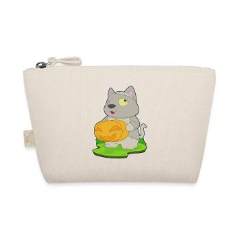 Katze Halloween Zombie - Bio-Täschchen - Natur - Vorne