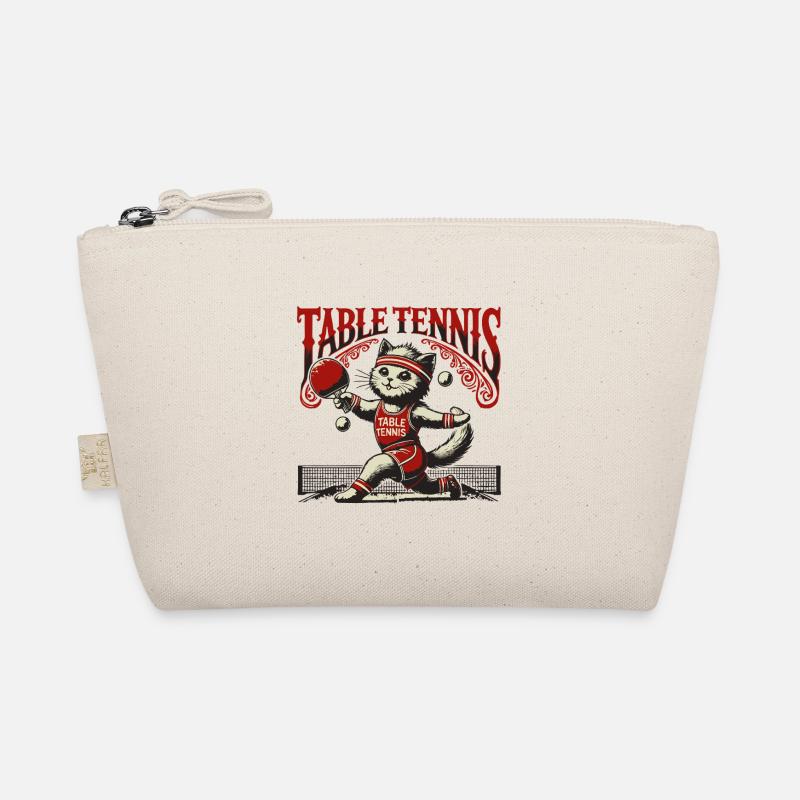 Chat mignon Tennis de table Style vintage Rétro Trousse biologique