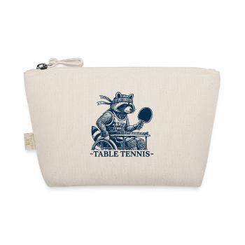 Tischtennis Waschbär Rollstuhlfahrer Vintage - Bio-Täschchen - Natur - Vorne