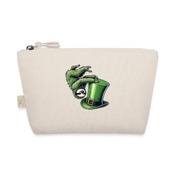 St. Patrick's Sloth Shamrock Handstand - Organic Pouch - nature - Front