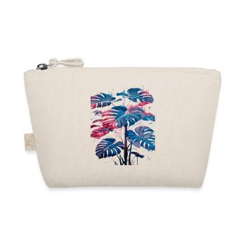 Retro Monstera Pflanze Neon Synthwave - Bio-Täschchen - Natur - Vorne