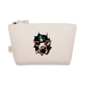 St. Patrick's Day Schwein - Bio-Täschchen - Natur - Vorne