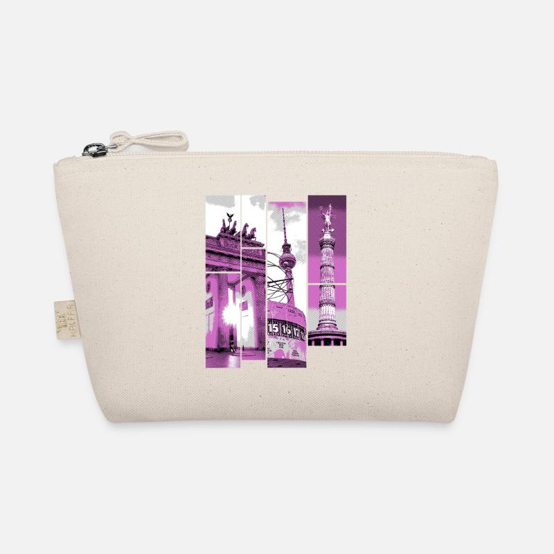 Berlin Skyline City Germany Collage Vintage Organic Pouch