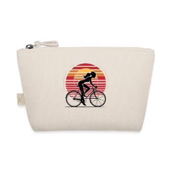 Fahrradfahrerin Sunset Fahrrad - Bio-Täschchen - Natur - Vorne