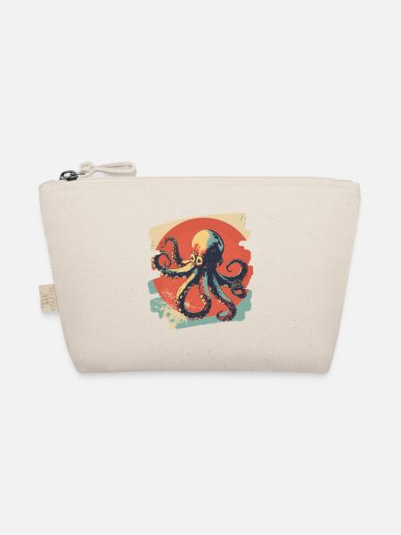 Octopus Octopus Retro - Organic Pouch - nature - Front