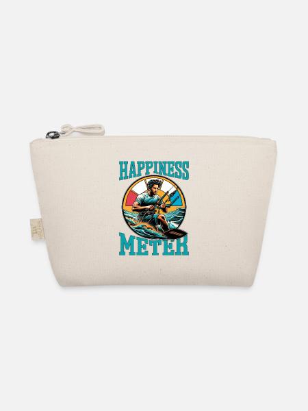 Kiteboarding Happiness Meter Water Sports Surfing - Bio-Täschchen - Natur - Vorne