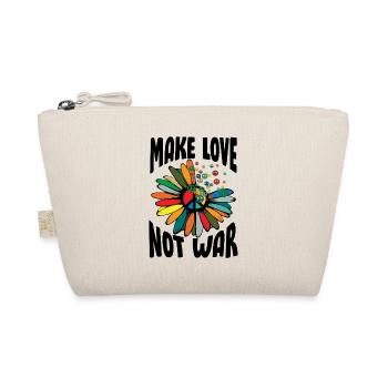 Make Love Not War Flower Power Hippie - Organic Pouch - nature - Front