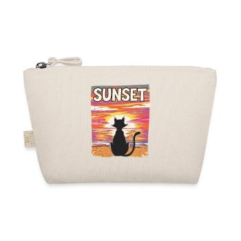 Friedlicher Sonnenuntergang Katze für eine - Bio-Täschchen - Natur - Vorne