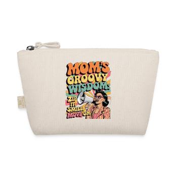 Mom's Groovy Wisdom Funny Retro Gift - Organic Pouch - nature - Front