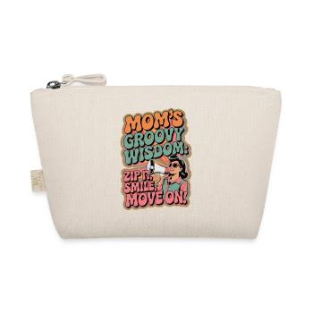 Mom's Groovy Wisdom Funny Retro Gift - Organic Pouch - nature - Front