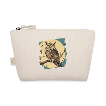 Eule Retro - Bio-Täschchen - Natur - Vorne