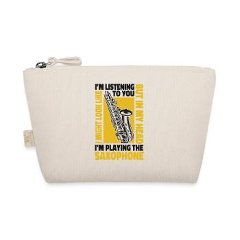 Saxophone I Might Look Like I'm - Organic Pouch - nature - Front