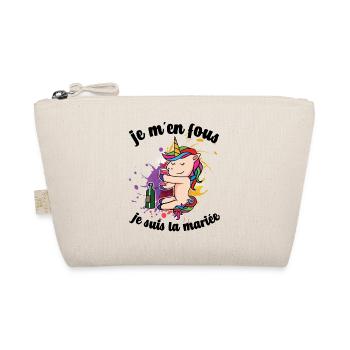 Je M'en Fous Je Suis La Future Mariée Licorne EVJF - Trousse biologique - nature - Devant