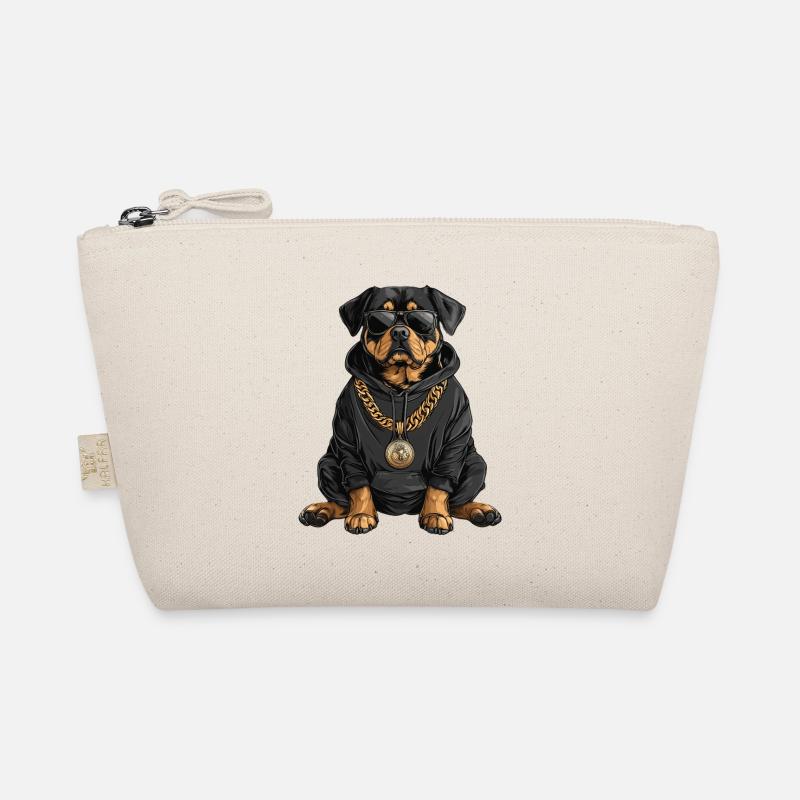 Cooler Rottweiler im Hip-Hop Style Bio-Täschchen