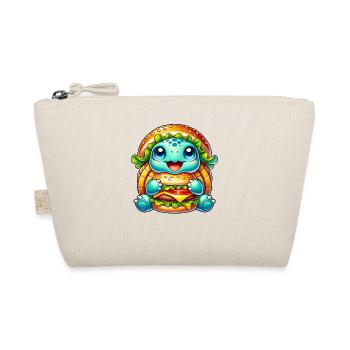 Cute Turtle Hamburger Whimsical Hat - Organic Pouch - nature - Front