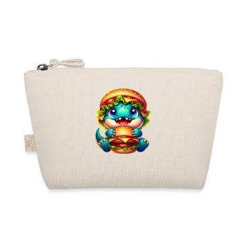 Cute T-Rex Burger Whimsical Funny Fast Food - Organic Pouch - nature - Front