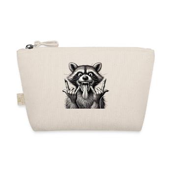 Rock 'n' Roll Raccoon Metal Art Design - Organic Pouch - nature - Front