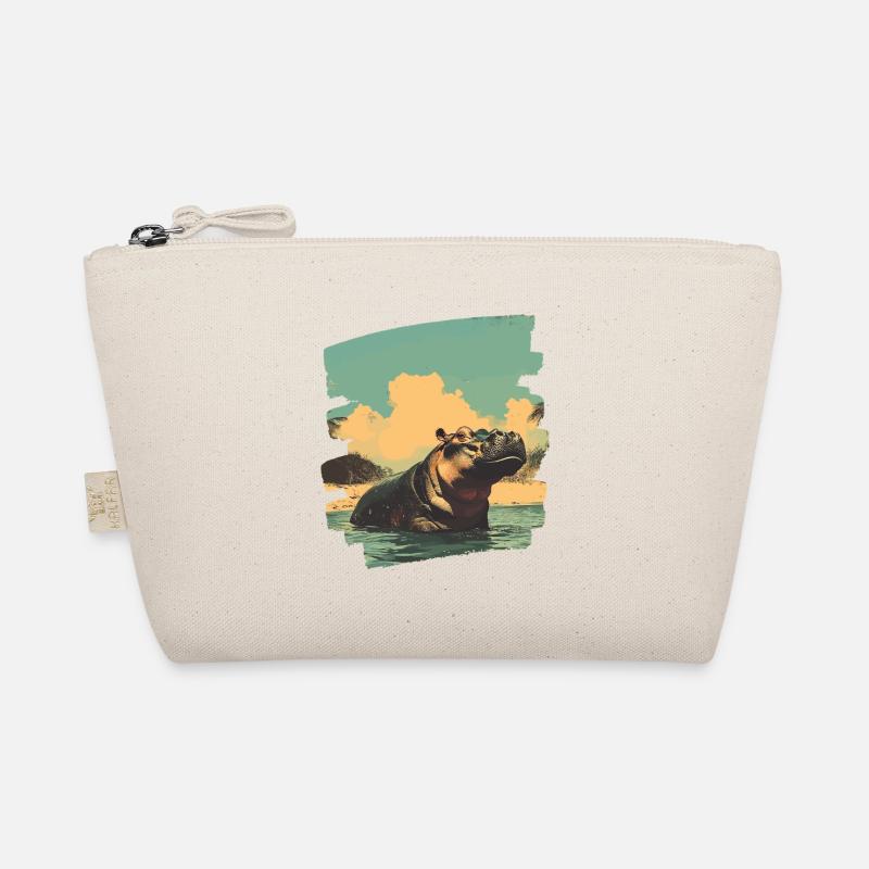 Hippopotamus Retro Organic Pouch