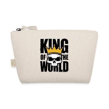 Skull and crossbones with crown King of the World - Organic Pouch - nature - Front