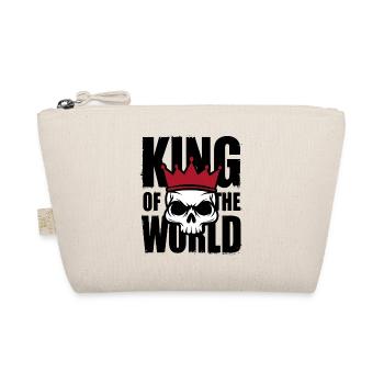Skull and crossbones with crown King of the World - Organic Pouch - nature - Front