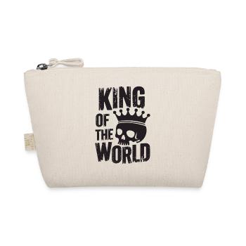 Skull and crossbones with crown King of the World - Organic Pouch - nature - Front