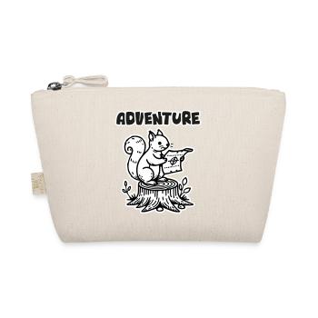 Squirrel Holding a map - "Adventure" Design - Organic Pouch - nature - Front