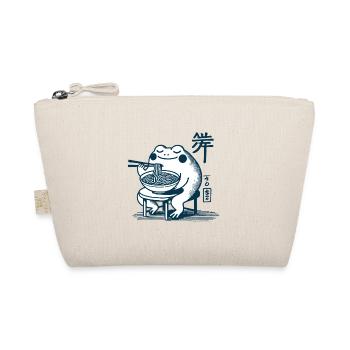 Kawaii Frog with Ramen Noodles Ukiyo-e Japanese - Organic Pouch - nature - Front