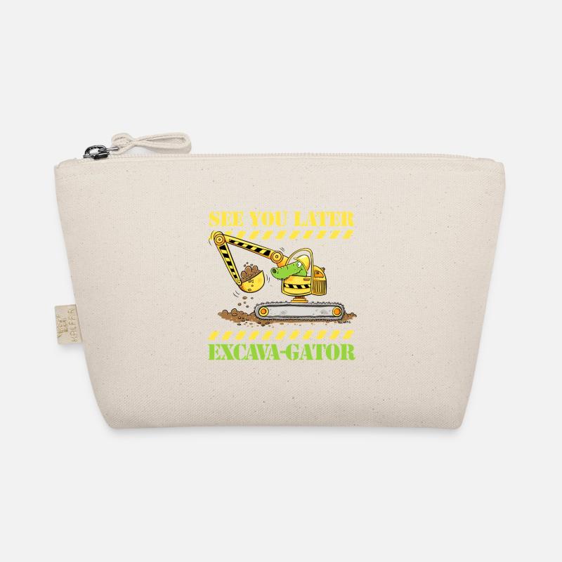 Construction Site Excavator Crocodile Saying Pun Organic Pouch