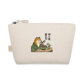 Retro Japan Ukiyo-E Shiba Dog Eats Ramen Noodles - Organic Pouch - nature - Front